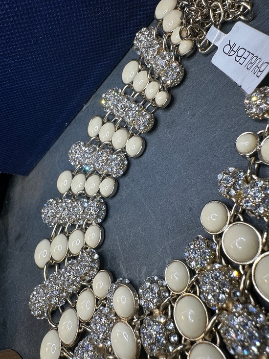 BaubleBar Cream and Silver Cluster Necklace - Picture 4 of 9